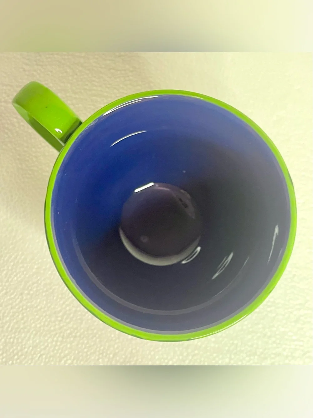 Anthropology Ella Ayaka Decorative Footed Slipware Coffee Cup 12 Oz Blue Green